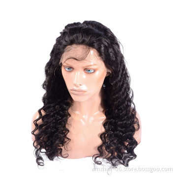 Amzhair 13X4 13X6 Loose Deep Wave Transparent Lace Front Wig Cambodian Cuticle Aligned Remy Human Hair Swiss Lace Frontal Wig
